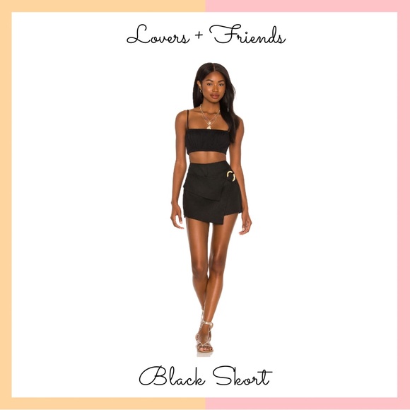 Lovers + Friends Pants - Lovers + Friends Black Linen Mini Skort